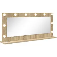 vidaXL Make-up Spiegel Rechthoekig Sonoma Eik 100 x 45 x 18 cm