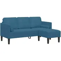 vidaXL Bankstel met kussen Blauw Polyester