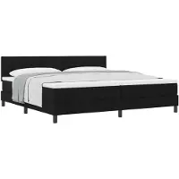 vidaXL Boxspringbed met hoofdeinde, zwart, 200 x 200 cm, gestoffeerd
