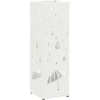 vidaXL Regen Paraplu Stand met opslag Wit 15,5 x 15,5 x 49 cm Staal