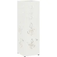 vidaXL Regen Paraplu Stand met opslag Wit 15,5 x 15,5 x 49 cm Staal