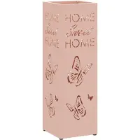 vidaXL Regen Paraplu Stand met opslag Roze 15,5 x 15,5 x 49 cm Staal