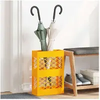 vidaXL Regen Paraplu Stand Mosterdgeel 28 x 12 x 41 cm Staal