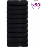 vidaXL Gastendoek SOLUND 50 st Zwart 50 x 100 cm 550 gsm