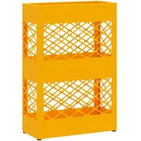 vidaXL Regen Paraplu Stand Mosterdgeel 28 x 12 x 41 cm Staal