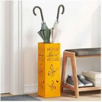 vidaXL Regen Paraplu Stand Mosterdgeel 15,5 x 15,5 x 49 cm Staal