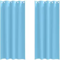 vidaXL Blackout Gordijnen met Ringen 2 st Lichtblauw 260 x 140 cm