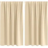 vidaXL Blackout Gordijnen met Ringen 2 st Crèmekleurig 140 x 140 cm