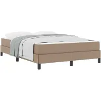 vidaXL Bedframe met matras Cappuccino 160 x 200 cm Stof