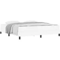 vidaXL Bedframe met matras Zuiver Wit 180 x 200 cm Stof