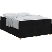 vidaXL Bedframe met matras Zwart 140 x 200 cm Stof