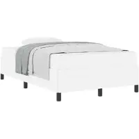 vidaXL Bedframe met matras Wit 120 x 190 cm Stof
