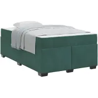 vidaXL Bedframe met matras Donkergroen 120 x 200 cm Stof