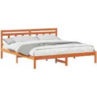 vidaXL Bedframe met hoofdeinde Bruin Grenenhout
