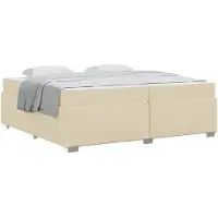 vidaXL Bedframe met matras Crème 200 x 200 cm Stof