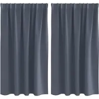 vidaXL Blackout Gordijnen met Ringen 2 st Antraciet 140 x 140 cm