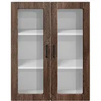 vidaXL Wandkast met glazen deuren, model LUCCA, bruine eik, 80 x 31 x 100 cm