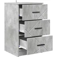 vidaXL Nachtkastje Betongrijs 38 x 38 x 66 cm Bewerkt hout