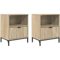 vidaXL Nachtkastje 2 st Sonoma eiken 49 x 36 x 61 cm Bewerkt hout