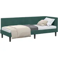 vidaXL Hoek Bed Frame Donkergroen 80 cm x 200 cm Fluweel