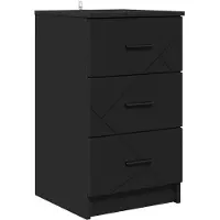 vidaXL - Nachtkastje - Zwart - 38 - x - 38 - x - 66 - cm - Bewerkt - hout