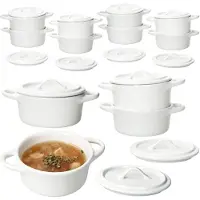 MamboCat 12-delig set CREME Mini-pot met deksel crèmewit van aardewerk – 24301080