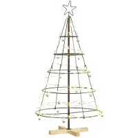 vidaXL Kerst Cone Boom met standaard Zwart 126 cm Staal