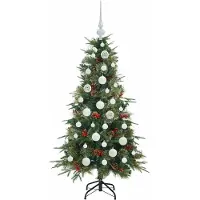 vidaXL Kunstmatige Hinged Kerstboom met 150 LED Groen 120 cm PE en PVC