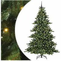 vidaXL Kunstmatige Hinged Kerstboom Groen 210 cm PVC en Staal