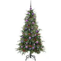 vidaXL Kunstmatige Hinged Kerstboom met 150 LED Groen 150 cm PE en PVC