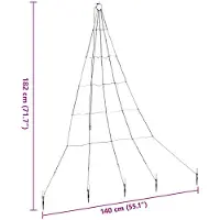 vidaXL LED Kerstboom met Grondspikes met 112 LED Koudwit 182 cm Metaal