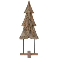 vidaXL Kerstboom Bruin 121 cm Massief Teakhout