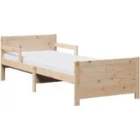 vidaXL Bedframe met uitbreidbaar matras Bruin 80 x 200 cm
