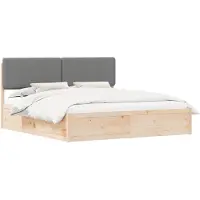 vidaXL Bedframe met Gevoerde Hoofdbord Lichtgrijs 200 x 200 cm