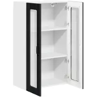 vidaXL Wandkast met glazen deuren, model LUCCA, zwart, 60 x 31 x 100 cm, van houtvezel