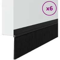 vidaXL - Zelfklevende - Deurborstels - 6 - st - Zwart - 100 - cm - Aluminiumlegering