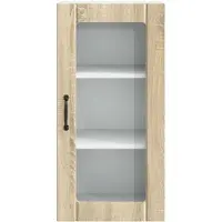 vidaXL Wandkast met glazen deuren, model PORTO, Sonoma-eikenhout, 40 x 31 x 80 cm