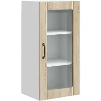 vidaXL Wandglas Kasten PORTO Sonoma Eik 40 x 31 x 80 cm Bewerkt hout