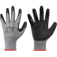 vidaXL Werkhandschoenen 12 pcs Grijs en Zwart 7 / S Polyester