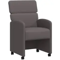 vidaXL Eetkamerstoelen met wielen 2 st Kunstleer Grijs 58 x 65 x 98 cm