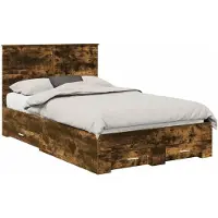 vidaXL Bedframe, gerookt eikenhout, 120 x 190 cm, houtvezel