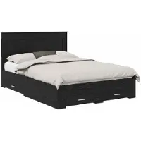 vidaXL Bedframe met lade Zwart Eiken 140 x 190 cm Bewerkt hout