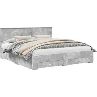 vidaXL Bedframe met lade Betongrijs 180 x 200 cm Bewerkt hout