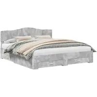 vidaXL Bedframe met lade Beton Grijs 180 x 200 cm Bewerkt hout