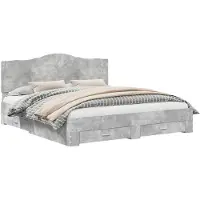vidaXL Bedframe met lade Beton Grijs 200 x 200 cm Bewerkt hout