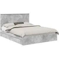 vidaXL Opbergbed met lade Beton Grijs 150 x 200 cm Bewerkt hout