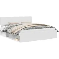vidaXL Bedframe met hoofdeinde Wit 200 x 200 cm Massief grenenhout
