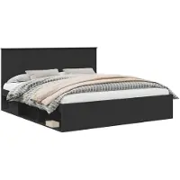 vidaXL Bedframe met hoofdeinde Zwart 180 x 200 cm Massief grenenhout