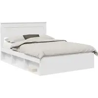 vidaXL Bedframe met hoofdeinde Wit 160 x 200 cm Massief grenenhout