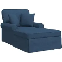 vidaXL Chaise Lounge met Rok 3 st Blauw Stof 91 x 157 x 91 cm
